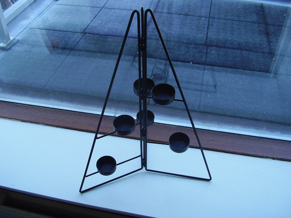 waxinelicht waxine kerstboom kaars kandelaar lichtstandaard, Ophalen of Verzenden, Zo goed als nieuw, Metaal, Overige merken