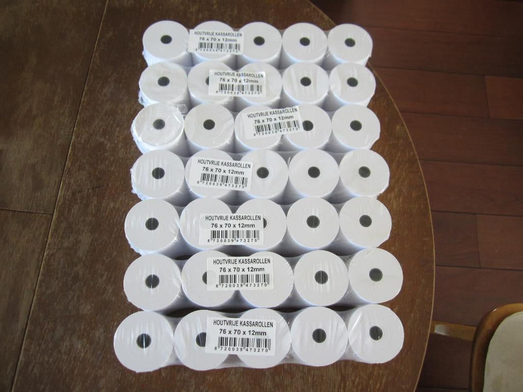 Witte kassarollen houtvrij 76 x70x12 mm 35 rollen, Ophalen of Verzenden, Nieuw