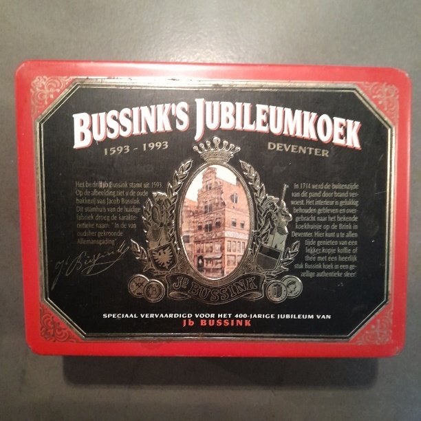 Blik Bussink's Jubileumkoek, Ophalen of Verzenden, Gebruikt, Overige, Overige merken