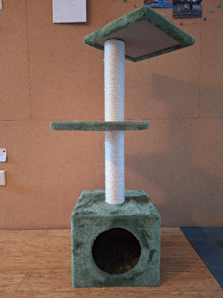 Krabpaal groen met slaaphok, Dieren en Toebehoren, Katten-accessoires, Ophalen, Nieuw