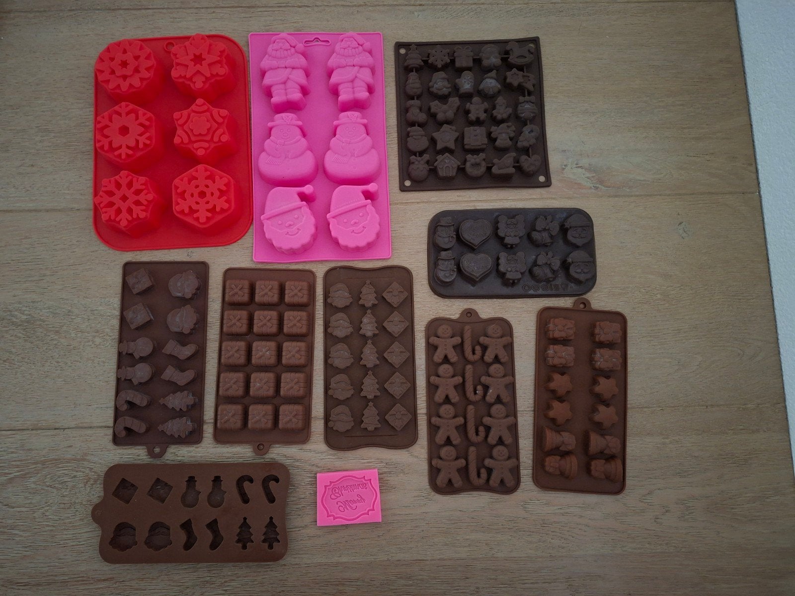 Siliconen mallen voor waxmelts of chocolade Kerst, Ophalen of Verzenden, Gebruikt
