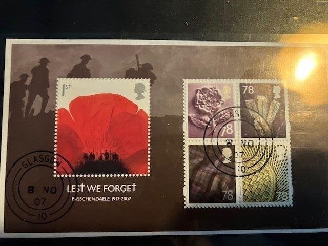 GB Blok Lest we Forget, Verzenden, Gestempeld