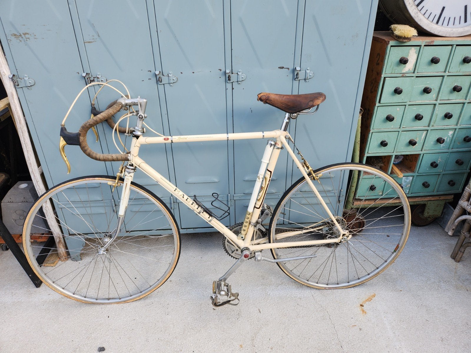 racefiets magneet  origineel met brookszadel, Ophalen, Magneet, Jaren '60 of nieuwer