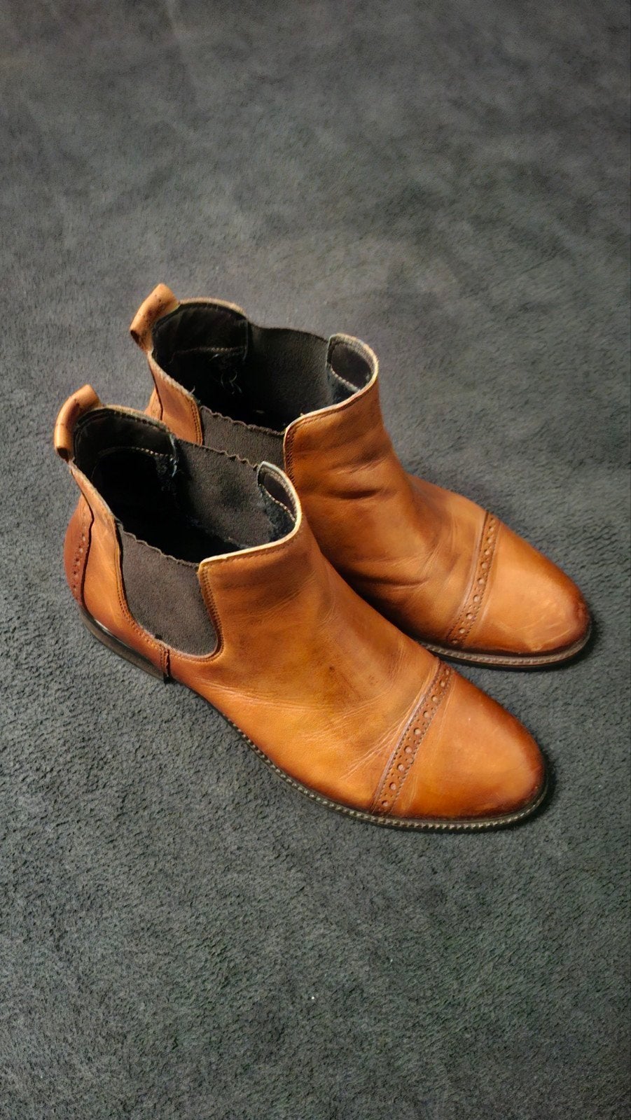 Bruine leren Chelsea boots - mt 41, Kleding | Dames, Ophalen of Verzenden, Zo goed als nieuw, Bruin
