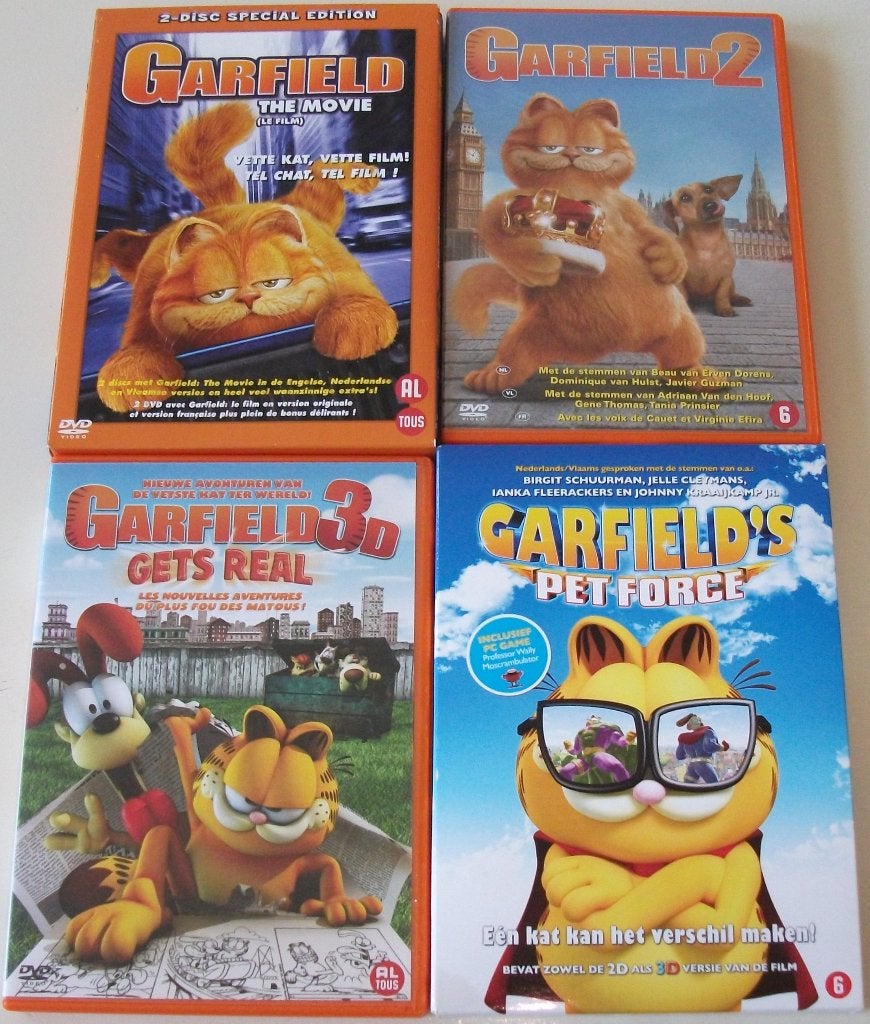 Dvd *** GARFIELD *** Complete Serie Deel 1 t/m 4, Animatie, Ophalen of Verzenden, Zo goed als nieuw, Alle leeftijden