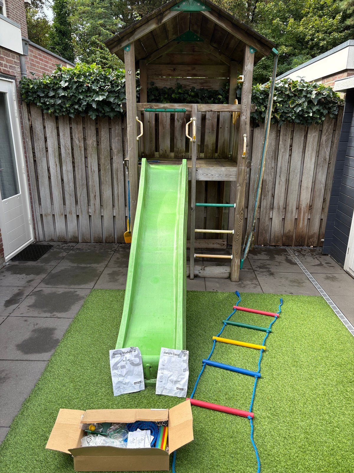 Jungle Gym speelhuis met glijbaan, Ophalen, Gebruikt, Schommel