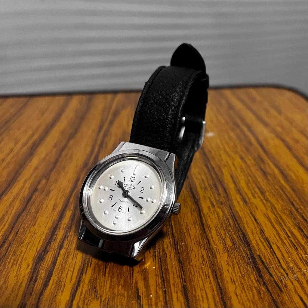 Arsa Herenhorloge met Puntindicatie - Braille Horloge, Overige merken, Staal, Polshorloge, Ophalen of Verzenden