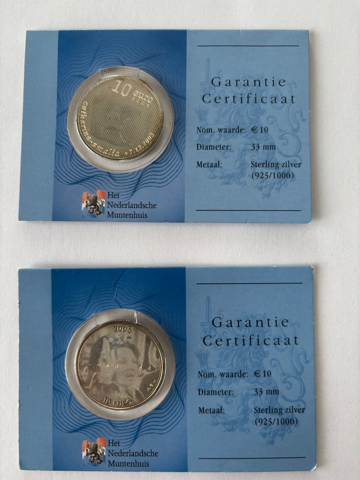 2 Zeldzame Gouden Tientjes Beatrix 2003 & 2004, Setje, Koningin Beatrix, 10 gulden, Goud