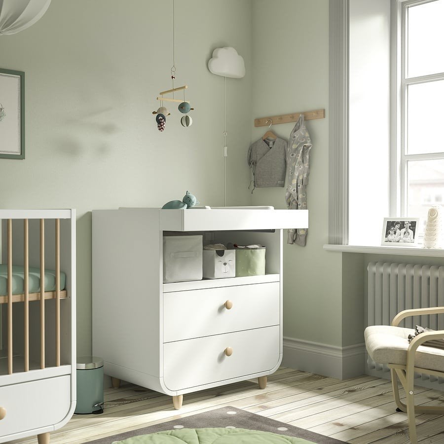 MYLLRA Commode met lades, wit, 85x79x97 cm, Ophalen, 50 tot 70 cm, Zo goed als nieuw, 75 tot 100 cm