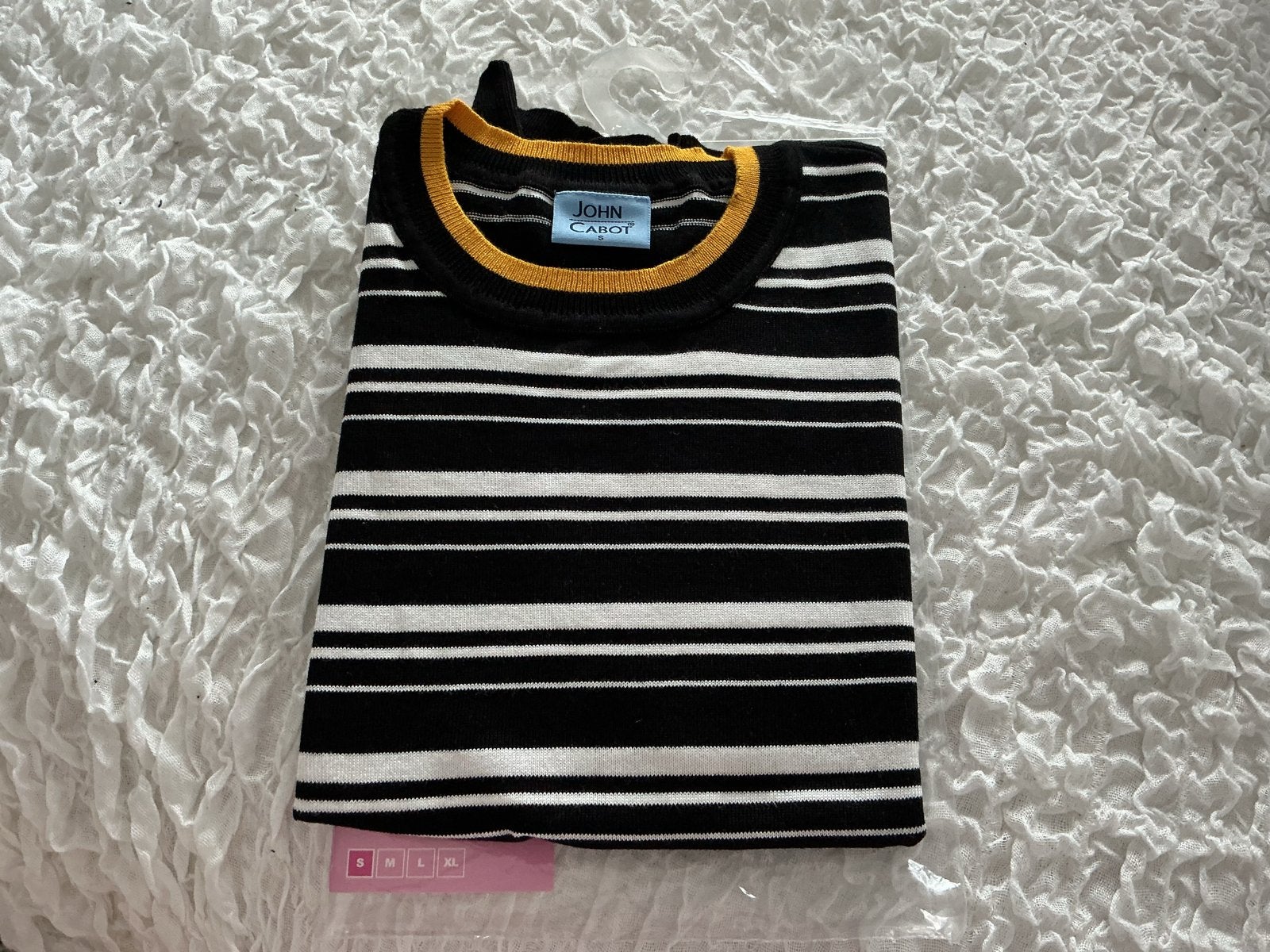 John Cabot Gestreept T-shirt Zwart/Wit Maat S, Ophalen of Verzenden, Nieuw, Maat 46 (S) of kleiner, Zwart