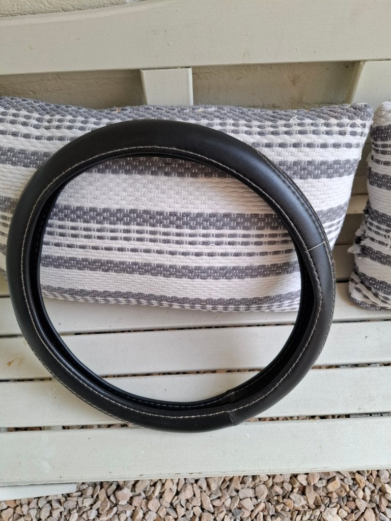 zwarte stuurhoes met contrasterende witte stiksels, Auto diversen, Ophalen of Verzenden, Nieuw