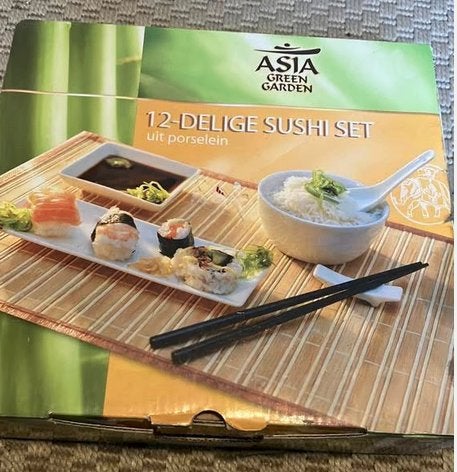 Nieuw 12 delig sushi set porseleinen servies, Ophalen of Verzenden, Nieuw, Porselein, Overige stijlen