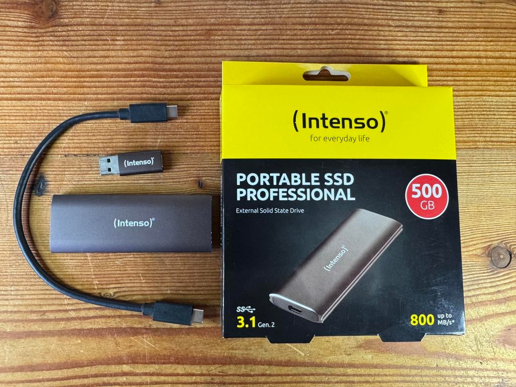 Intenso Portable SSD Professional 500GB USB 3.1 Gen 2, Console, SSD, Ophalen of Verzenden, Zo goed als nieuw
