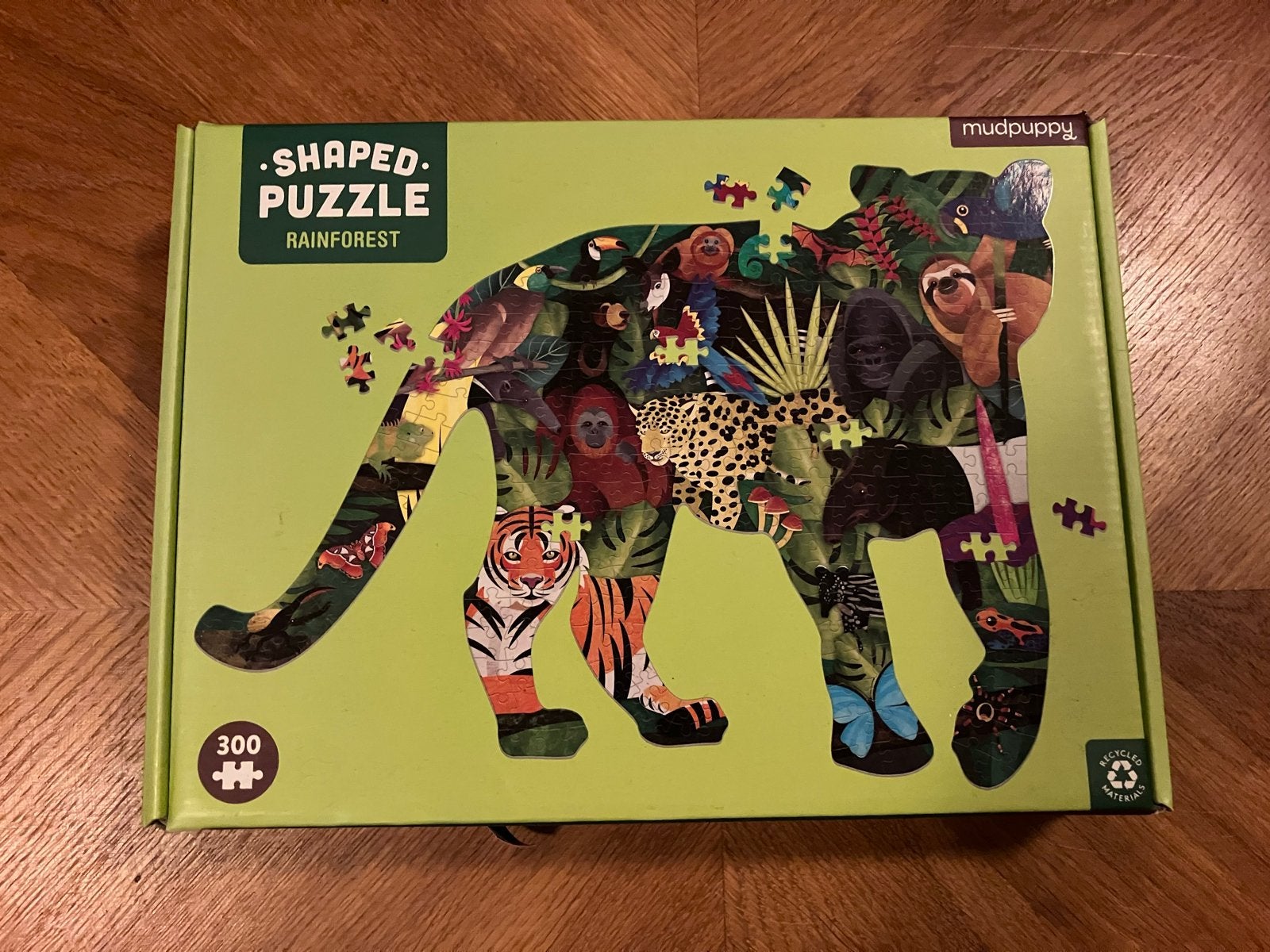 Puzzel Rainforest in tijgervorm 300 stukjes, Ophalen of Verzenden, 500 t/m 1500 stukjes, Gebruikt, Legpuzzel