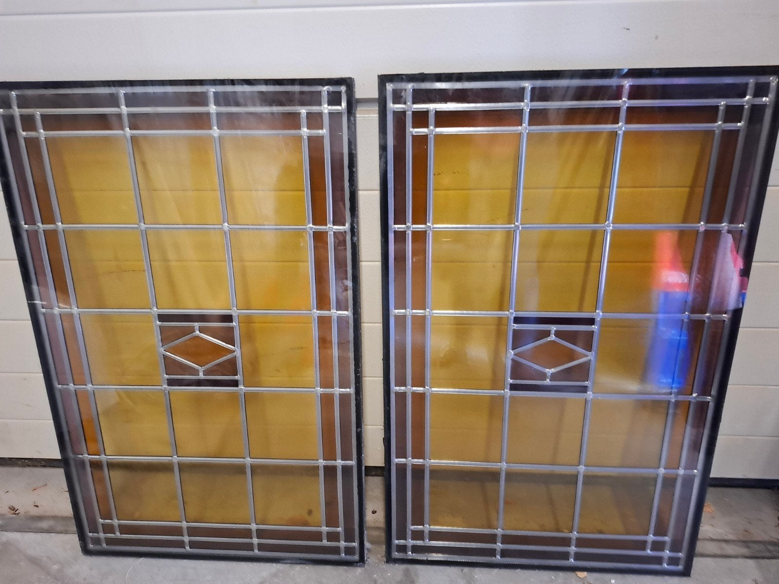 Glas in lood bovenlichten - 82.3x52.7 cm, Ophalen, Gevelraam of Ruit, Gebruikt, 80 tot 120 cm