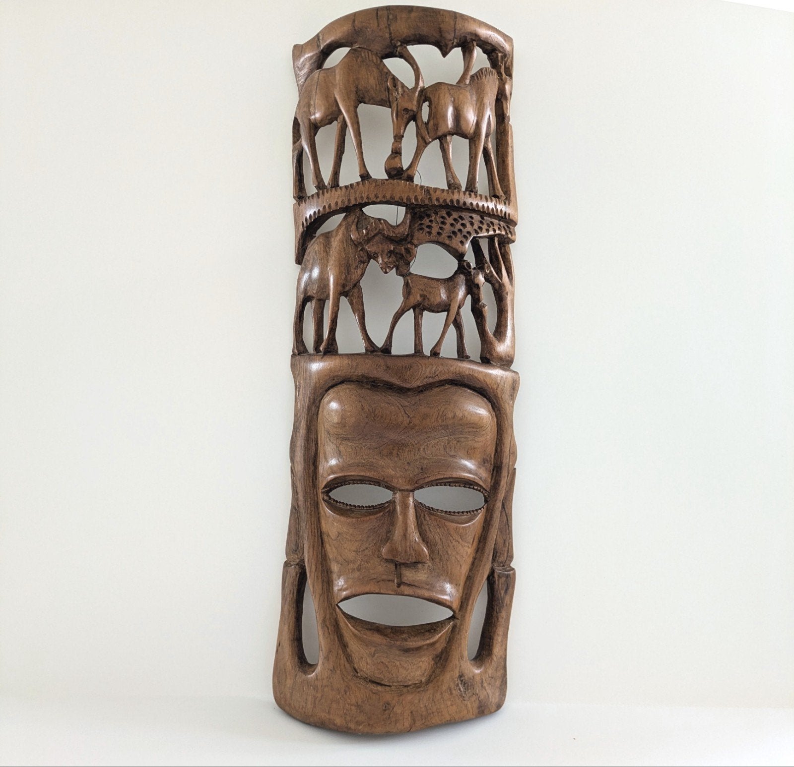 Beeld/ Muurdecoratie - Afrikaans houtsnijwerk - 42 cm, Antiek en Kunst, Ophalen of Verzenden