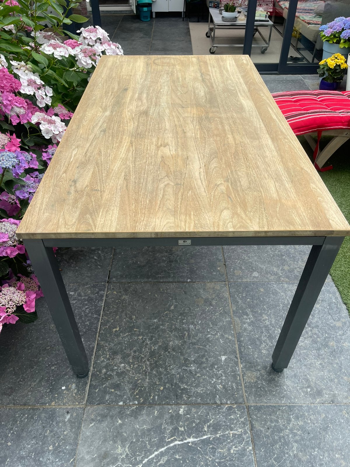 Gloster tuin tafel, Ophalen, Gebruikt, Rechthoekig, Aluminium