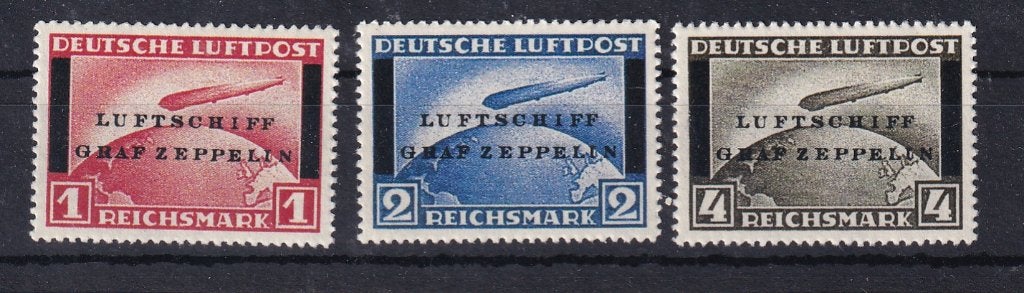 B92B) Reich 3x Luftschiff Graf Zeppelin MNH maakwerk, Verzenden, Duitse Keizerrijk, Postfris