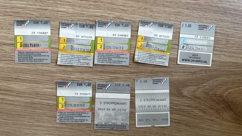 Nationale strippenkaart grijs 9x, Verzamelen, Spoorwegen en Tramwegen, Ophalen, Gebruikt, Bus of Metro, Overige typen