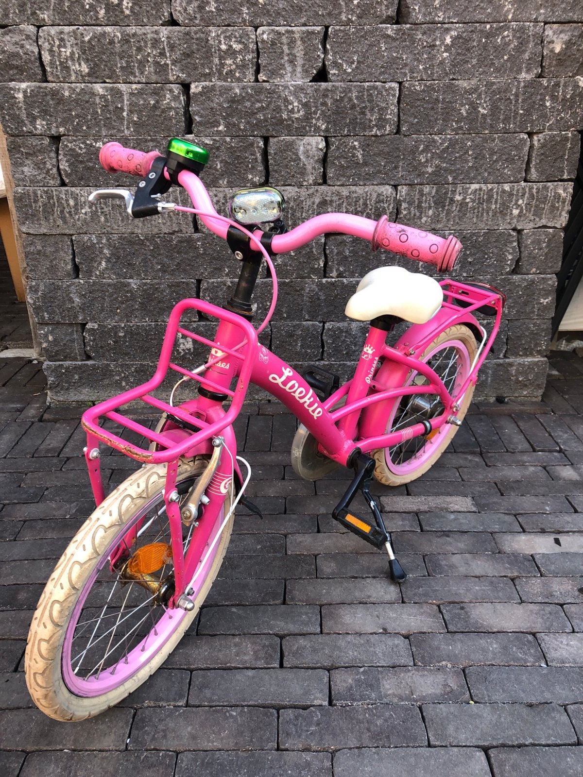 Roze Kinderfiets 16 inch - Kan nog een ronde mee!, Ophalen of Verzenden, Gebruikt, Velgrem, 16 tot 20 inch