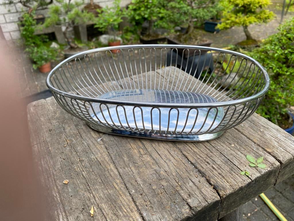 Alessi 18/10 RVS Fruitschaal Ovaal - gebruikt, Huis en Inrichting, Woonaccessoires | Schalen en Manden, Zo goed als nieuw, Schaal