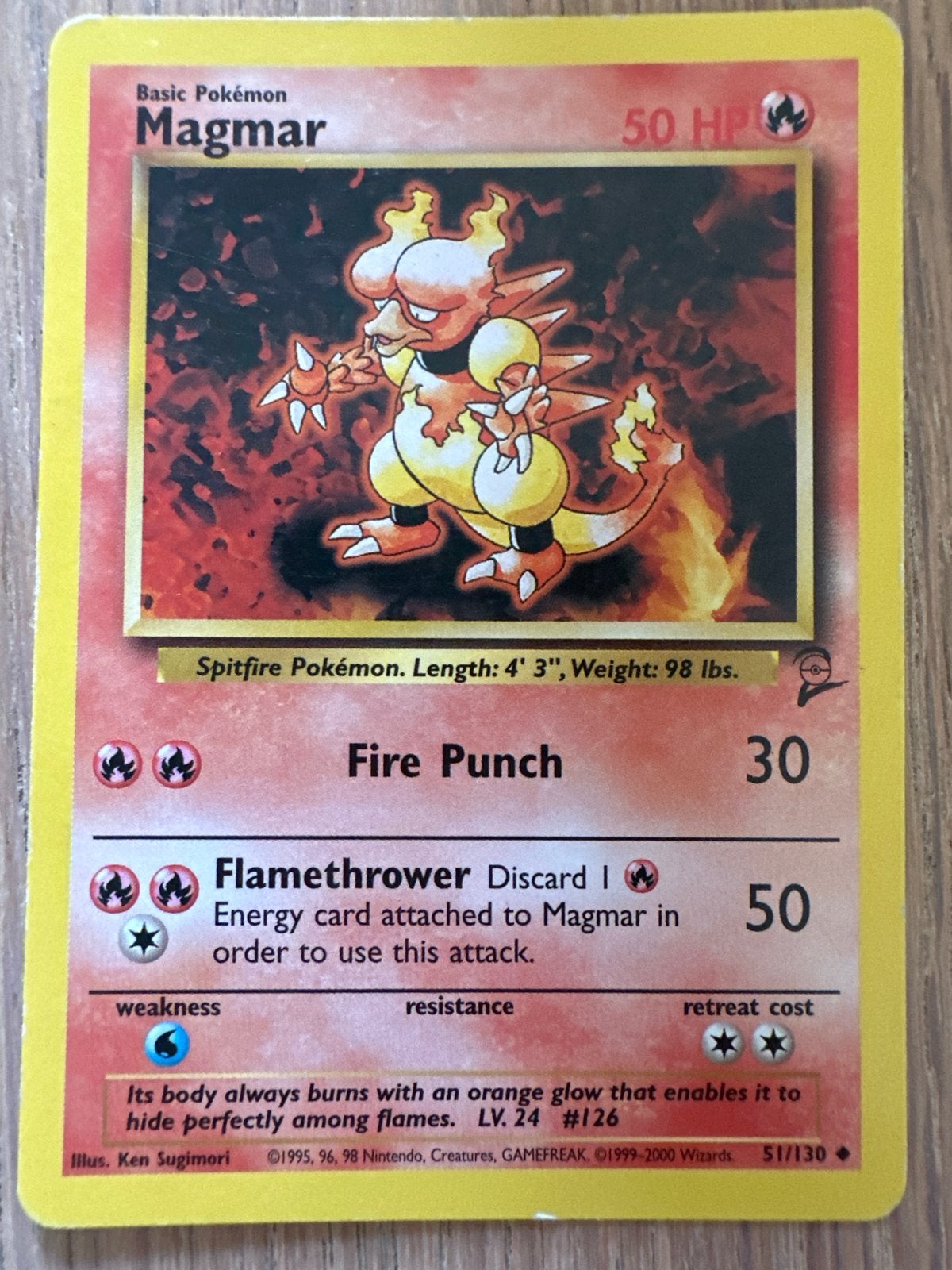 Pokémon Kaart Magmar 51/130 50 HP, Ophalen, Gebruikt, Losse kaart