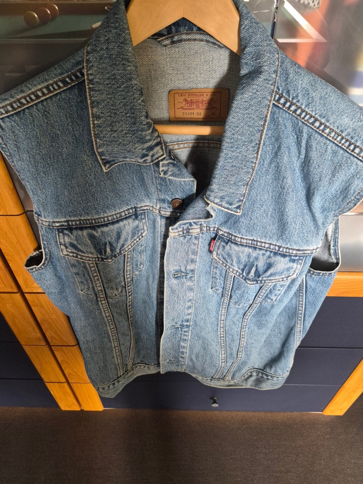 Vintage Levi's spijkergilet - Maat XL, Levi's, Blauw, Maat 56/58 (XL), Ophalen of Verzenden