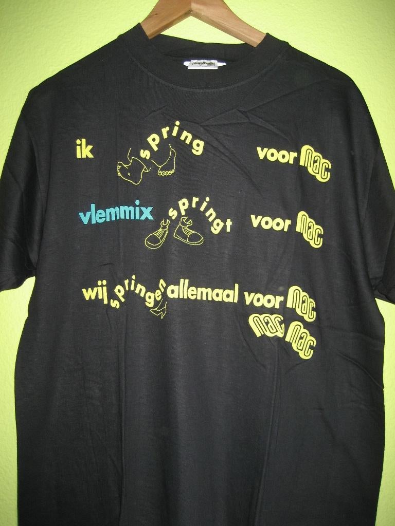 NAC t-shirt "Ik spring voor NAC" met letterlogo zwart, Ophalen of Verzenden, Nieuw, NAC Breda, Shirt