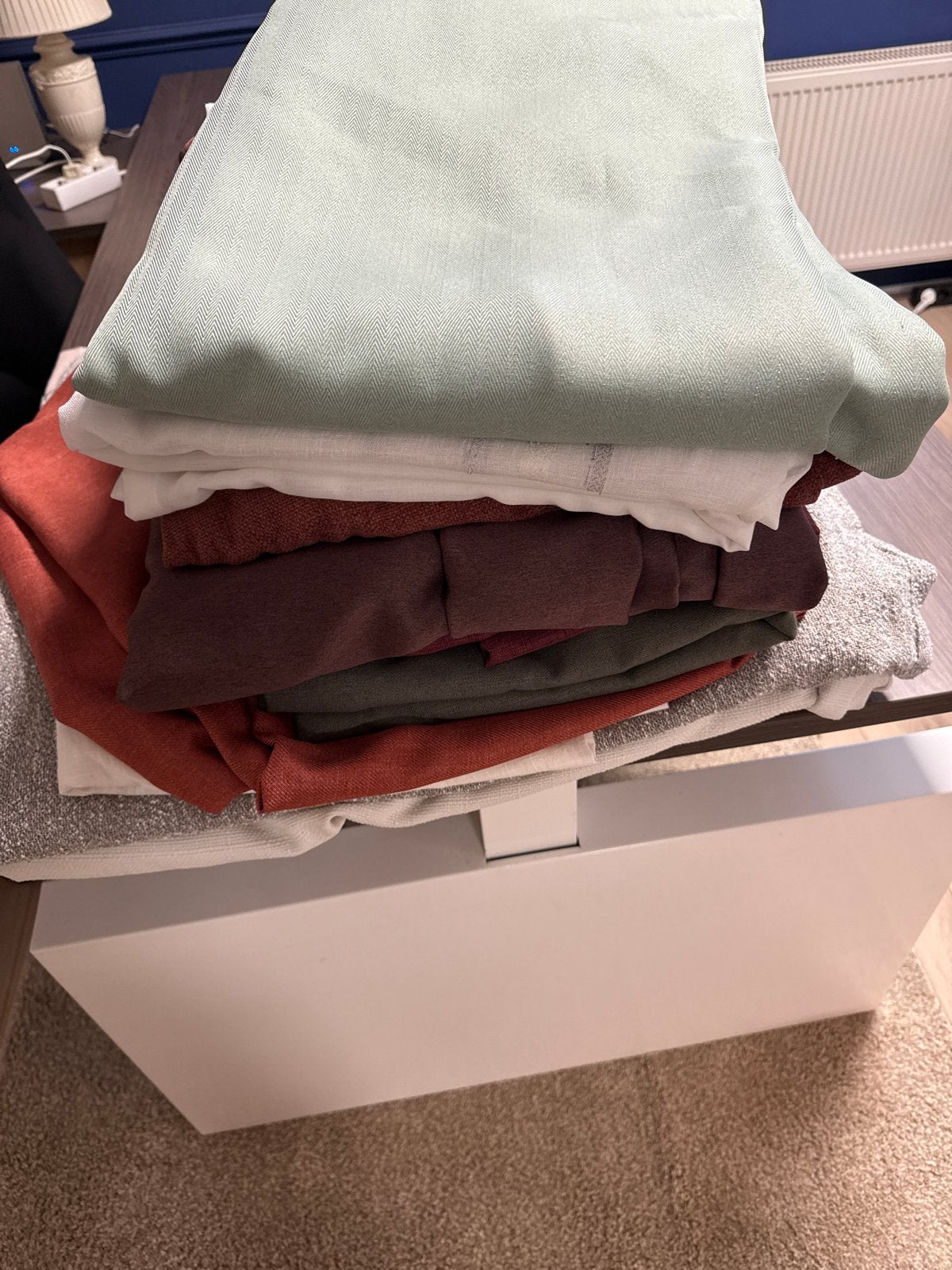 Partij Diverse voorbeeld Gordijnstoffen en Raambekleding., Ophalen, Overige materialen, Gebruikt, Overige merken