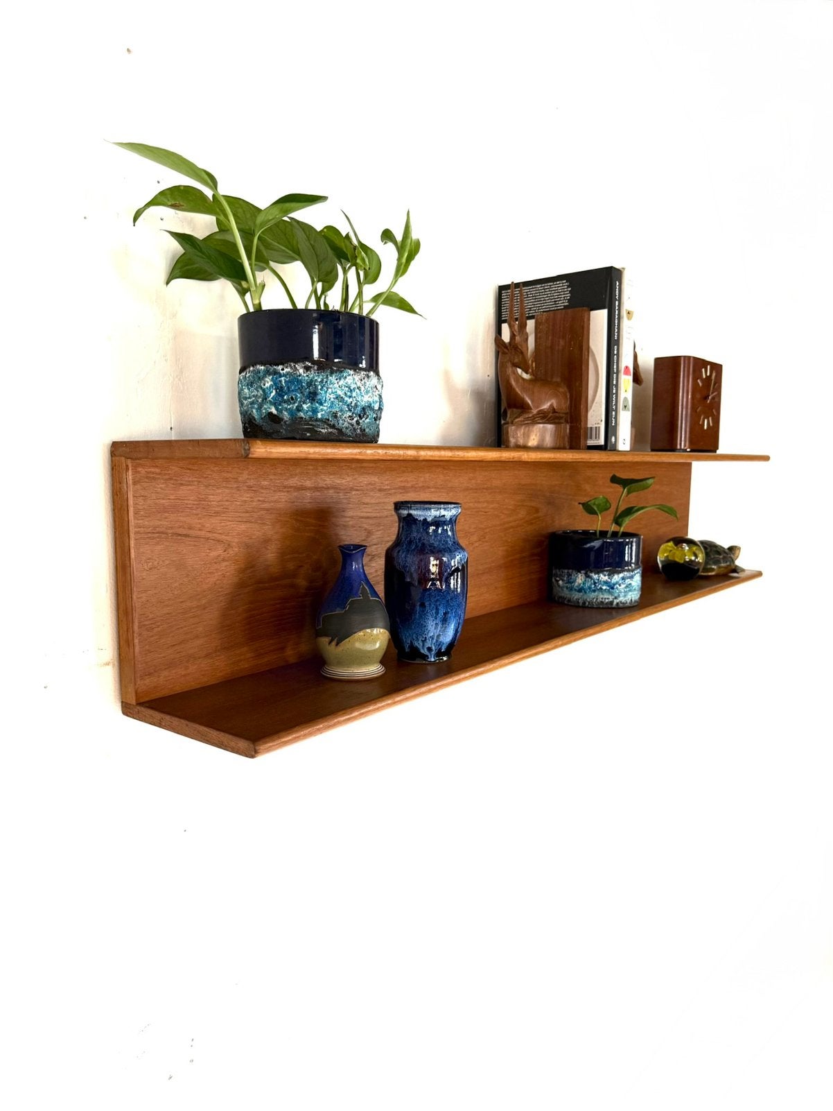 Vintage XL (150cm!) teakhouten wandplank ‘60, Huis en Inrichting, Woonaccessoires | Wandplanken en Boekenplanken, Ophalen of Verzenden