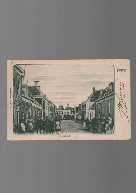 Delfzijl Landstraat Uitg Vivat No 703, Ophalen of Verzenden, Voor 1920, Gelopen, Groningen