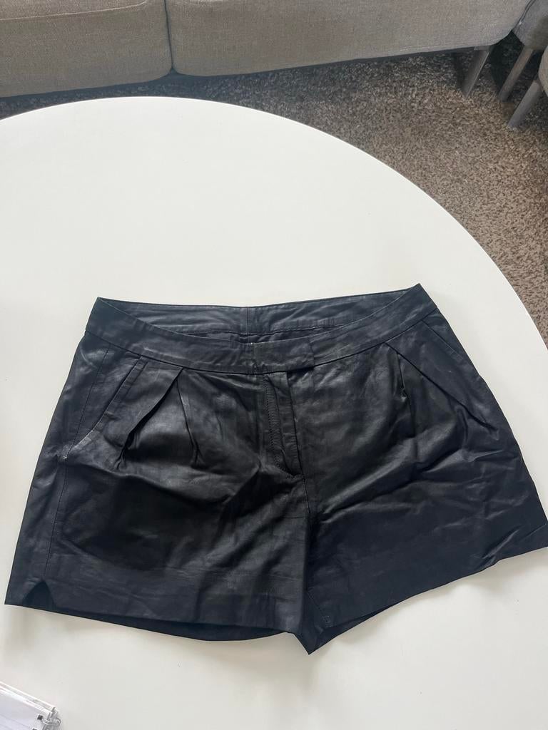 Leren korte broek van Mooia, gevoerd met zakken, Maat 38/40 (M), Kort, Zwart, Ophalen of Verzenden