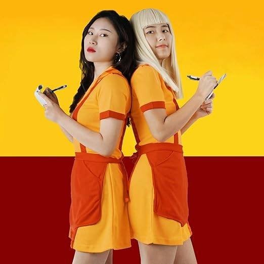 Kostuum Serveerster Diner Uniform met schort carnaval Maat M, Ophalen of Verzenden, Nieuw, Bovenkleding