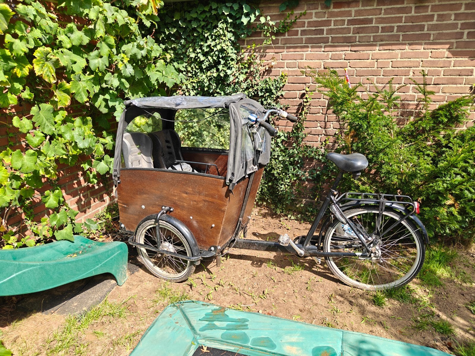 OPKNAPPER: Babboe big bakfiets (NIET ELEKTRISCH), Fietsen en Brommers, Fietsen | Bakfietsen, 4 kinderen of meer, Gebruikt, Huif