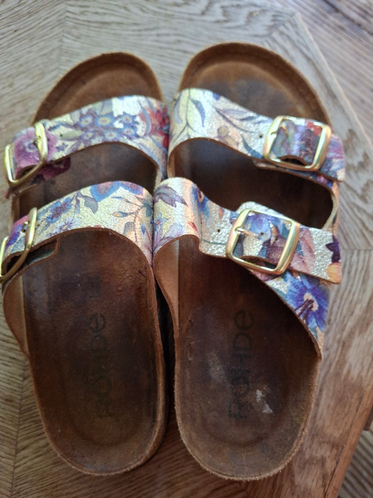 Rohde Sandalen met Bloemenprint - Maat 41, Overige kleuren, Rohde, Zo goed als nieuw, Sandalen of Muiltjes