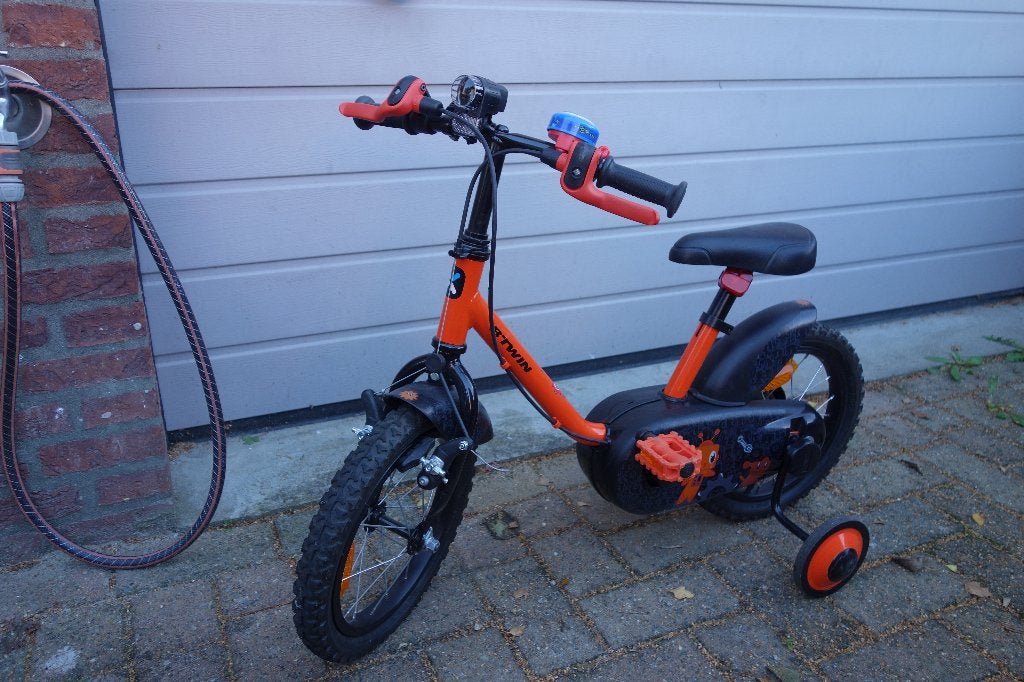 B'twin Robot 500 kinderfiets 14", Fietsen en Brommers, Ophalen, Zijwieltjes, Gebruikt, Velgrem