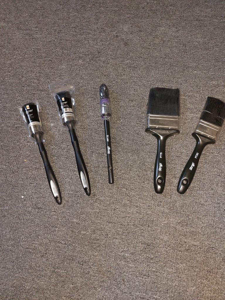 Verfkwasten Set - Diverse Maten 12,14,16 platt 50,75., Doe-het-zelf en Verbouw, Schildersmaterialen, Ophalen of Verzenden, Gebruikt