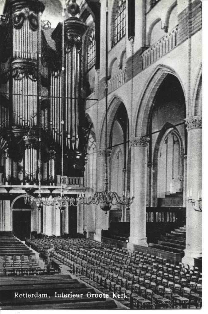 Rotterdam Laurenskerk interieur orgel, Ophalen of Verzenden, 1920 tot 1940, Ongelopen, Zuid-Holland