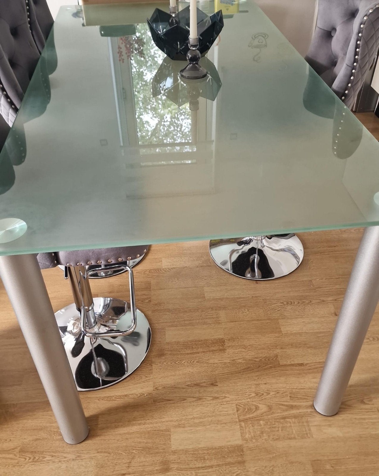 glazen eettafel, Huis en Inrichting, Ophalen, Rechthoekig, 50 tot 100 cm