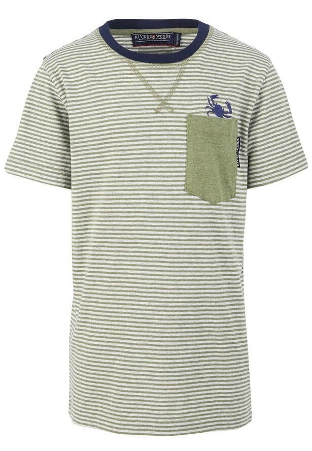 Nieuw: groen gestreept T-shirtje; Riverwoods; mt 16 jaar, Kinderen en Baby's, Nieuw, Ophalen of Verzenden, Shirt of Longsleeve