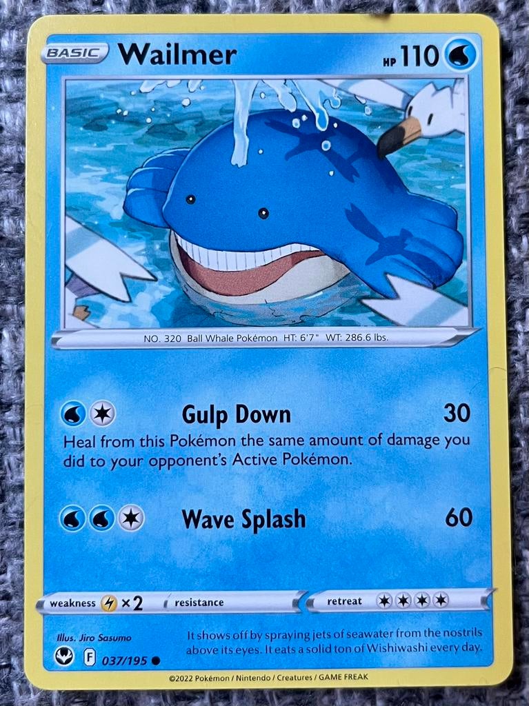 Pokémonkaart van Wailmer (320) • Silver Tempest (037/195), Verzenden, Nieuw, Losse kaart