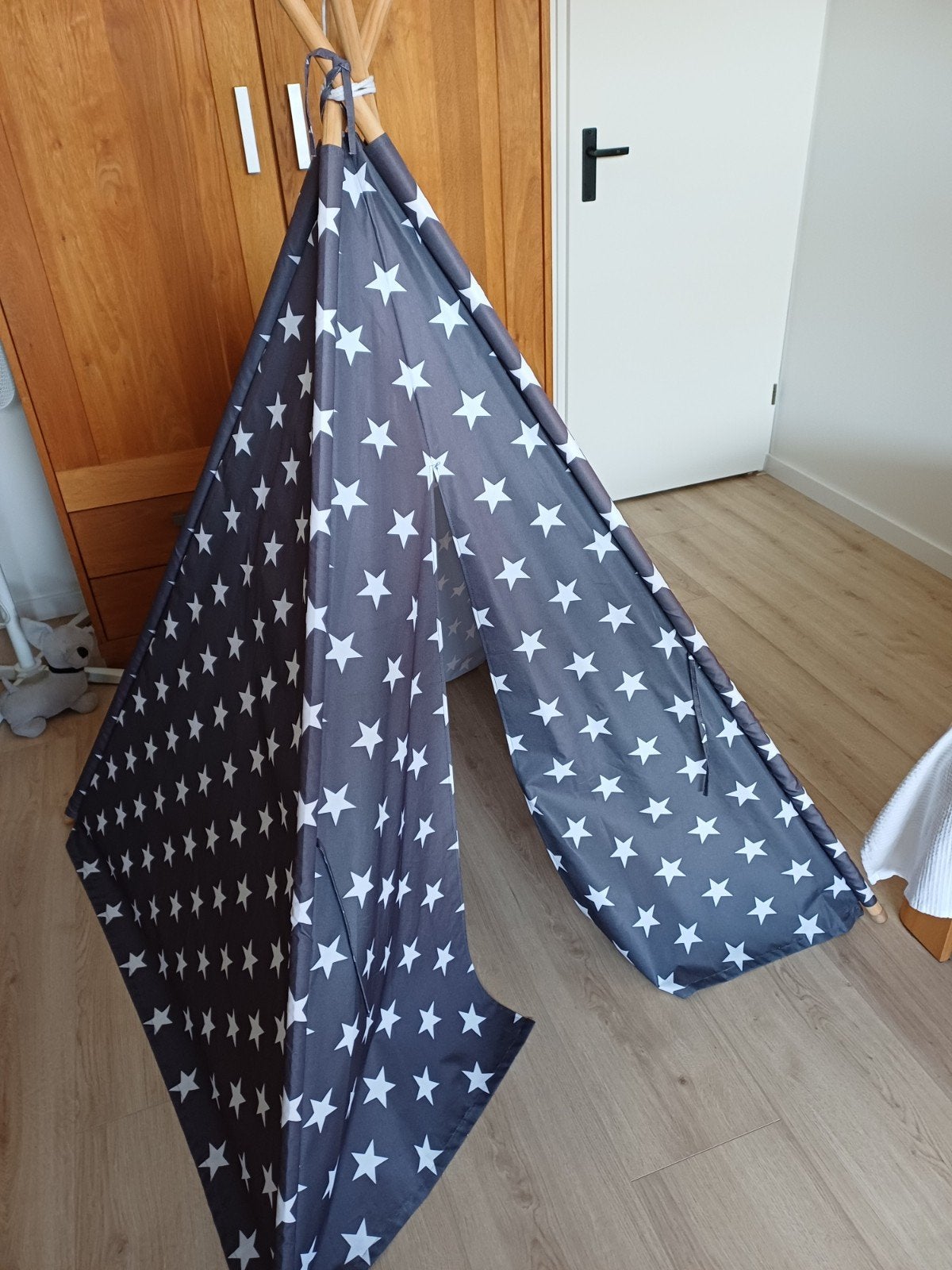 grijze Tipi tent, Ophalen, Gebruikt, Hout