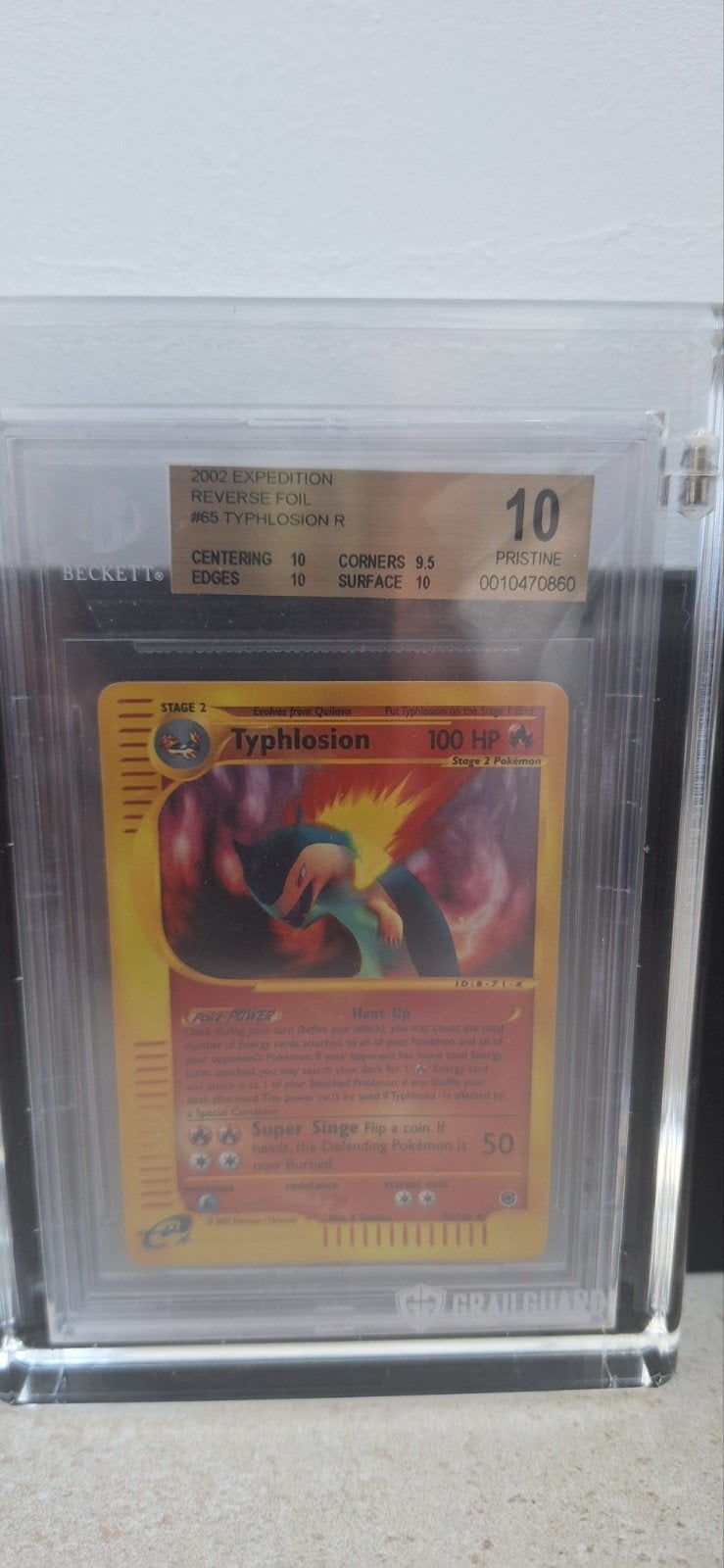 🔥Typhlosion Expedition Reverse BGS 10 Pristine POP 1💥💥💥, Ophalen of Verzenden, Nieuw, Losse kaart, Foil