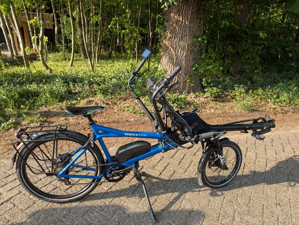 Elektrische Hase Pino tandem: zo goed als nieuw!, Ophalen, Opvouwbaar, 10 tot 15 versnellingen, Minder dan 49 cm