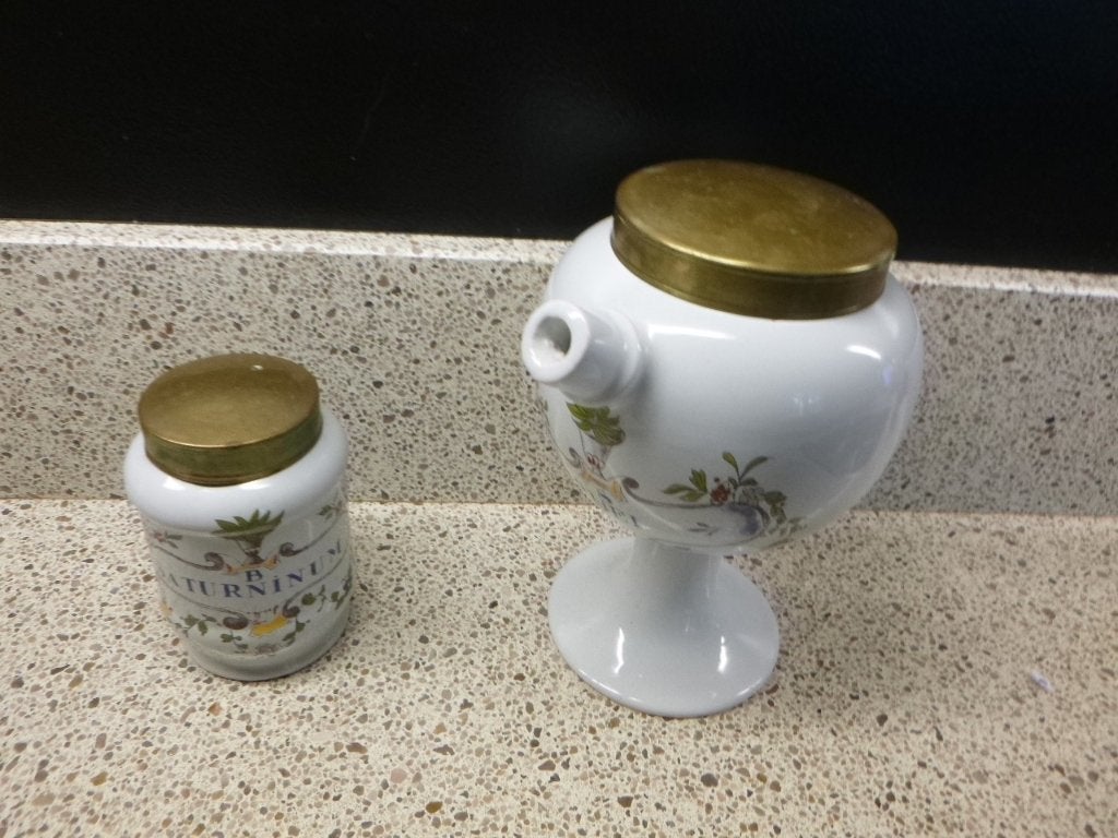 2 mooie retro apothekers potten, Verzamelen, Retro, Ophalen of Verzenden, Huis en Inrichting