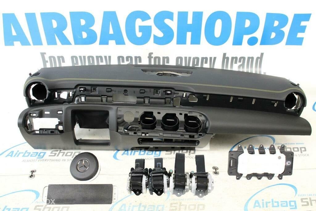 Airbag set Dashboard met geel stiksel Mercedes A klasse W177, Gebruikt, Ophalen of Verzenden