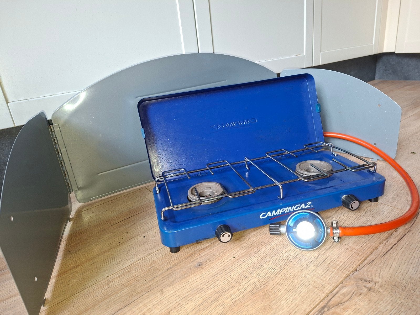 Campingaz kooktoestel met windscherm en gasslang, Ophalen, Gebruikt