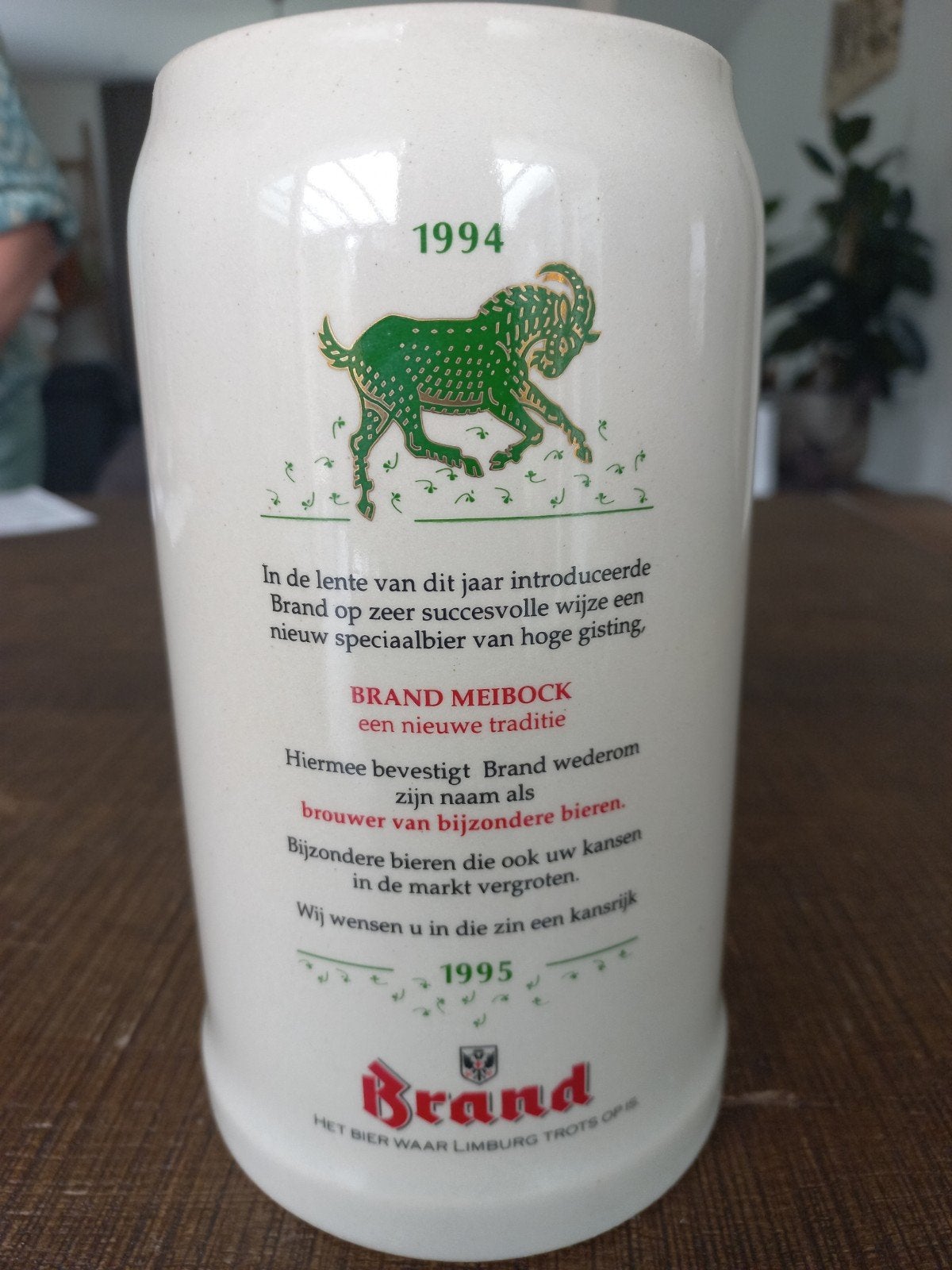 Brand Meibock Bierpul 1994-1995 - Zeldzaam verzamelobject, Verzamelen, Biermerken, Ophalen of Verzenden