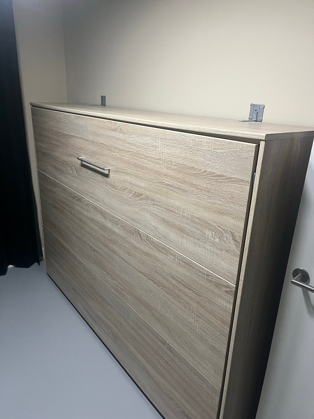 Opklapbed 140x200 cm - Blanke Eiken - Goede Staat, Ophalen, Gebruikt, Bruin, Tweepersoons