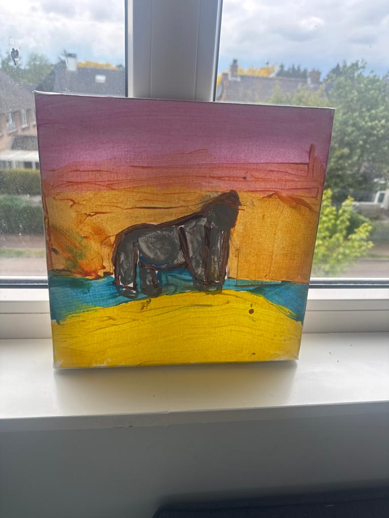 Schilderij van een Gorilla, Ophalen